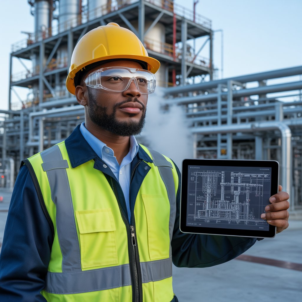 Home a photograph of a black engineer